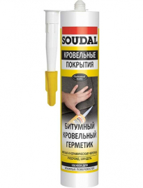 Герметик кровельный битумный "Soudal" КРОВЕЛЬНЫЕ ПОКРЫТИЯ черный 280мл