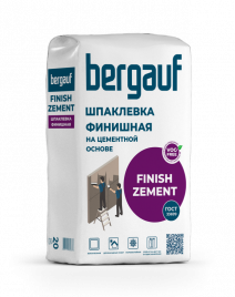 Bergauf Шпатлевка на цементной основе белая Finish Zement, 20кг