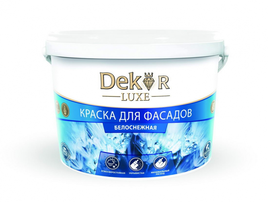 Краска ВД-АК-111 ГОСТ DEKOR для фасадов белоснежная 1,1кг в Гомеле